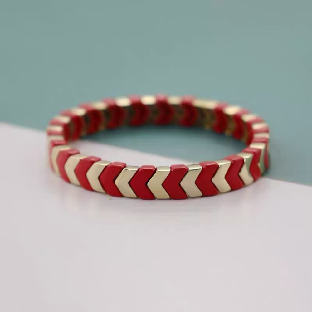 Roxanne Assoulin -  Bit X Bit Red and Gold Stretch Bracelet